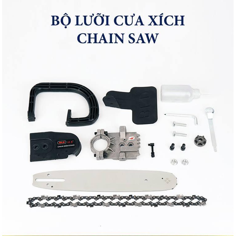 Mua 1 tặng 1 - Combo Máy mài góc dùng pin HITACHI 88V 2 pin + Lưỡi cưa xích Chain Saw