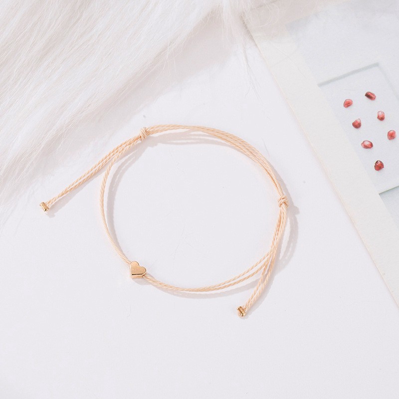 Vòng Tay Hợp Kim Mặt Hình Trái Tim Đơn Giản