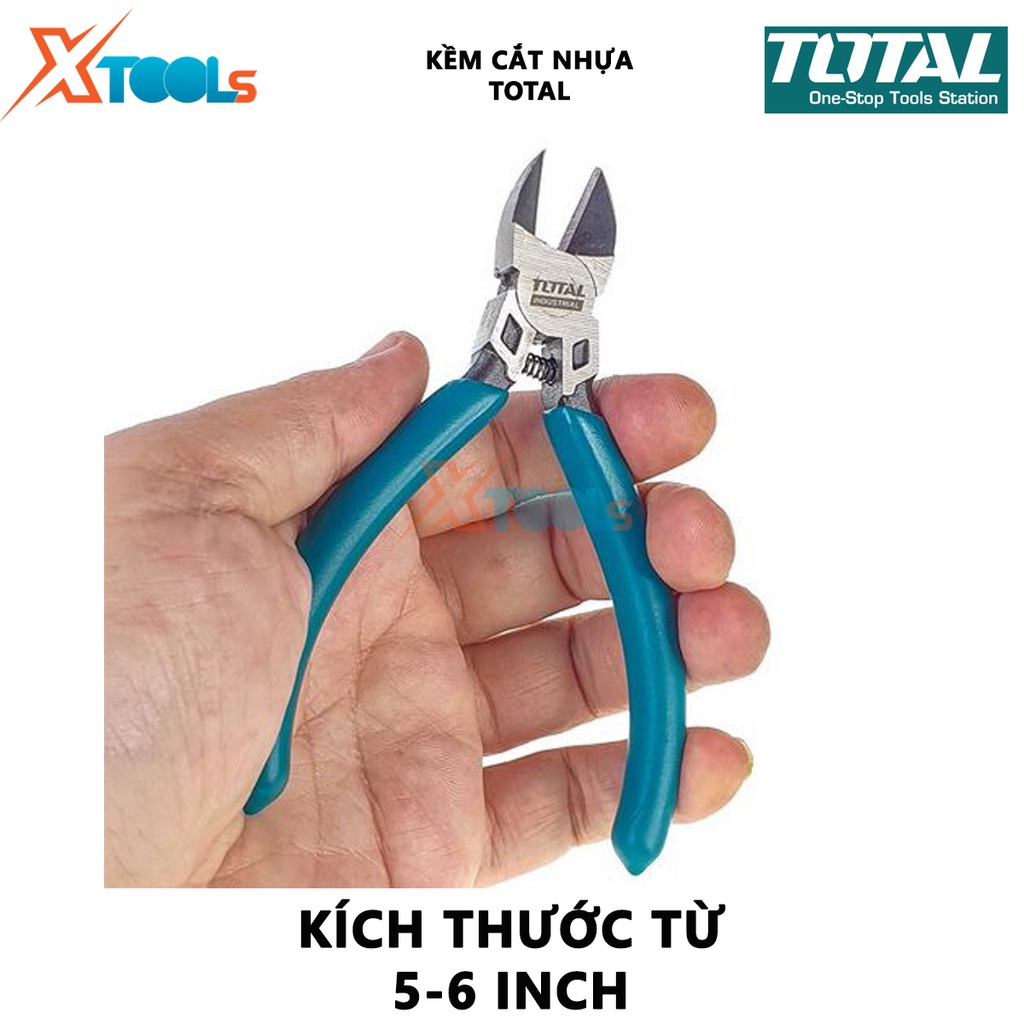 Kìm cắt nhựa Total | Kềm cắt nhựa Kích thước: 6&quot;/ 160mm Đầu kềm mạ đen bóng, dùng để cắt các loại vật liệu bằng nhựa [CH