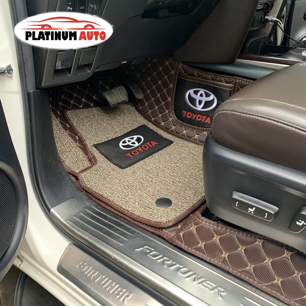 Thảm lót sàn ô tô 6D Toyota Fortuner 2017-2023, 2008-2016 - Da PU cao cấp, Không mùi, Giảm 20% tiếng ồn