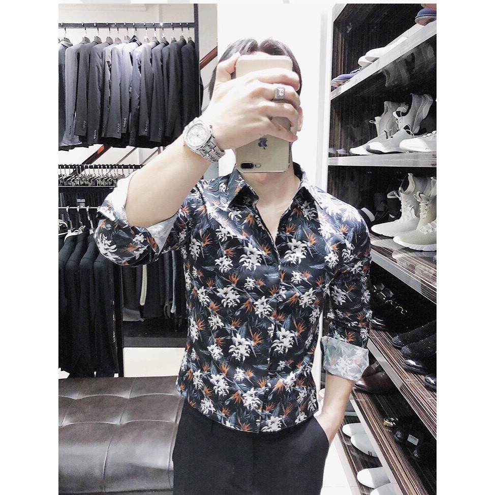 Áo Sơ Mi Họa Tiết Nam Tay Dài ANH DUY SHOP SMHT08