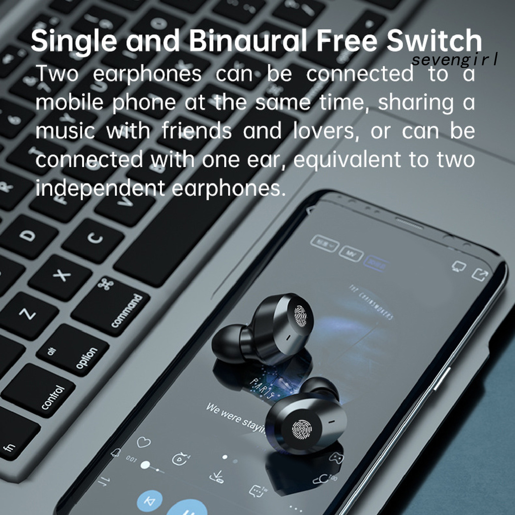 Tai Nghe Nhét Tai Sev-M5 Tws Kết Nối Bluetooth 5.1 Với Màn Hình Hiển Thị Kỹ Thuật Số
