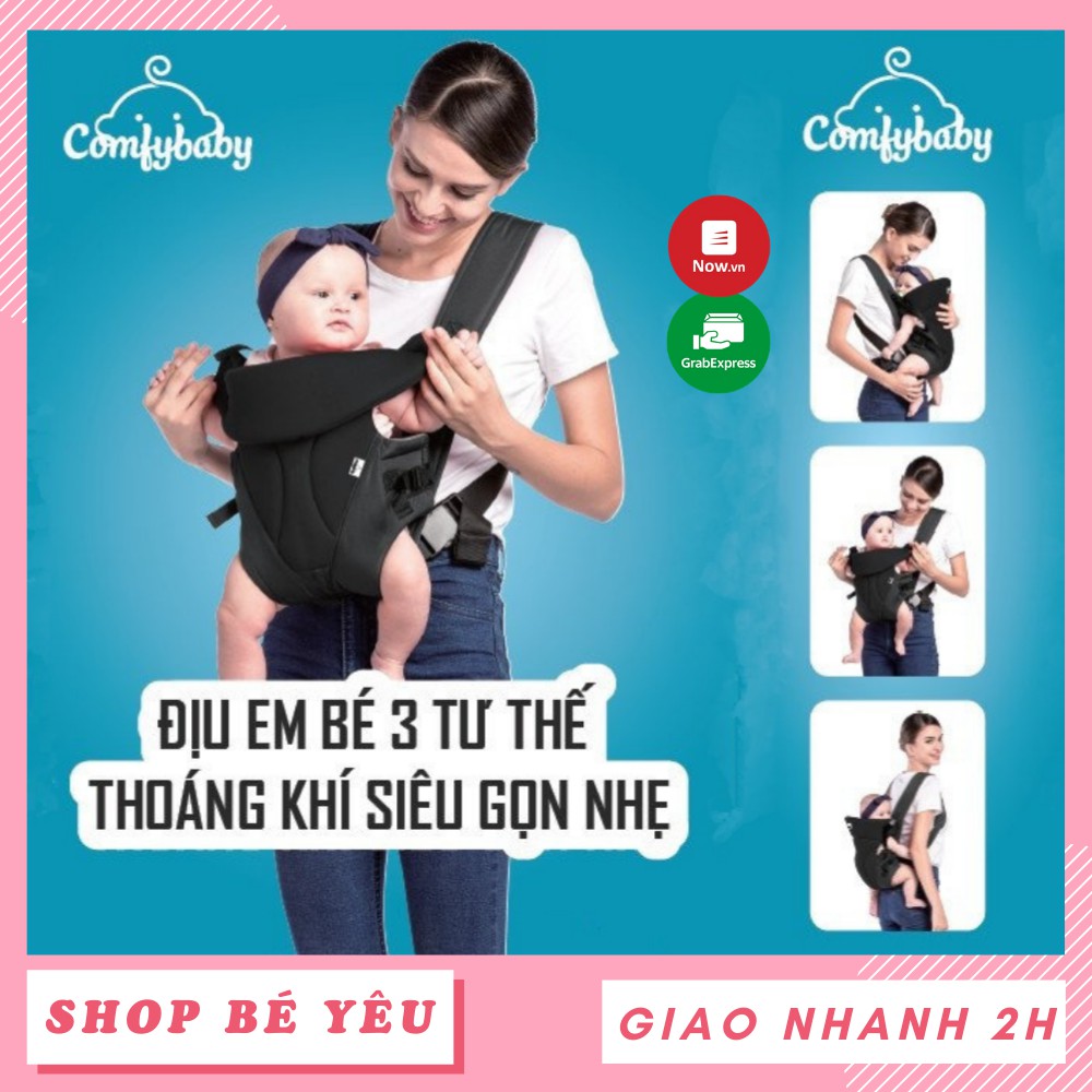 Địu cho bé  𝑭𝒓𝒆𝒆𝒔𝒉𝒊𝒑  Địu cho bé yêu 3 tư thế chống gù siêu thoáng khí COMFY BABY