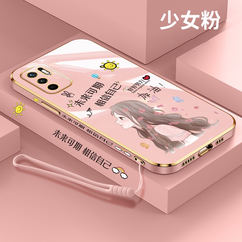 Ốp điện thoại QIANZI silicon mềm in hình cô gái có dây đeo cho Xiaomi Redmi Note8 Note9 Note9 Pro 9S Note10 Note10 Pro