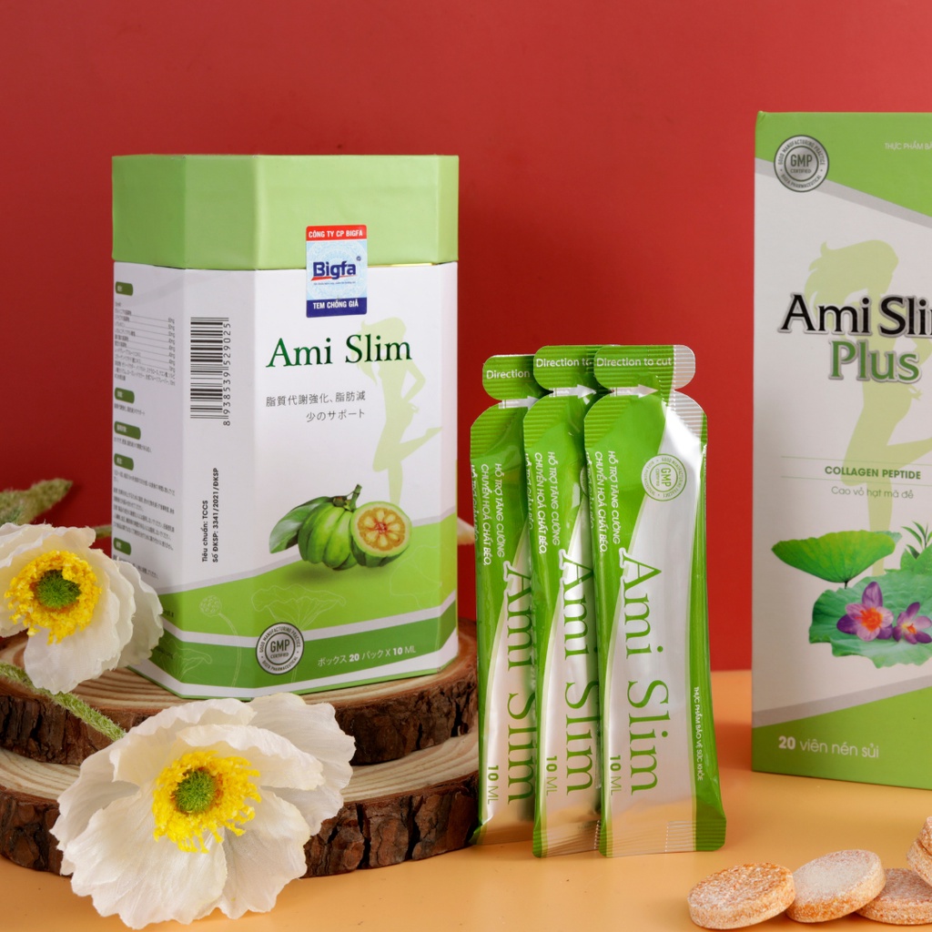 ✅ Gói Uống Ami Slim Mẫu Mới Hộp 45 gói ❤️[ CHÍNH HÃNG ] ❤️ Hỗ Trợ Tăng Cường Chuyển Hóa Chất Béo