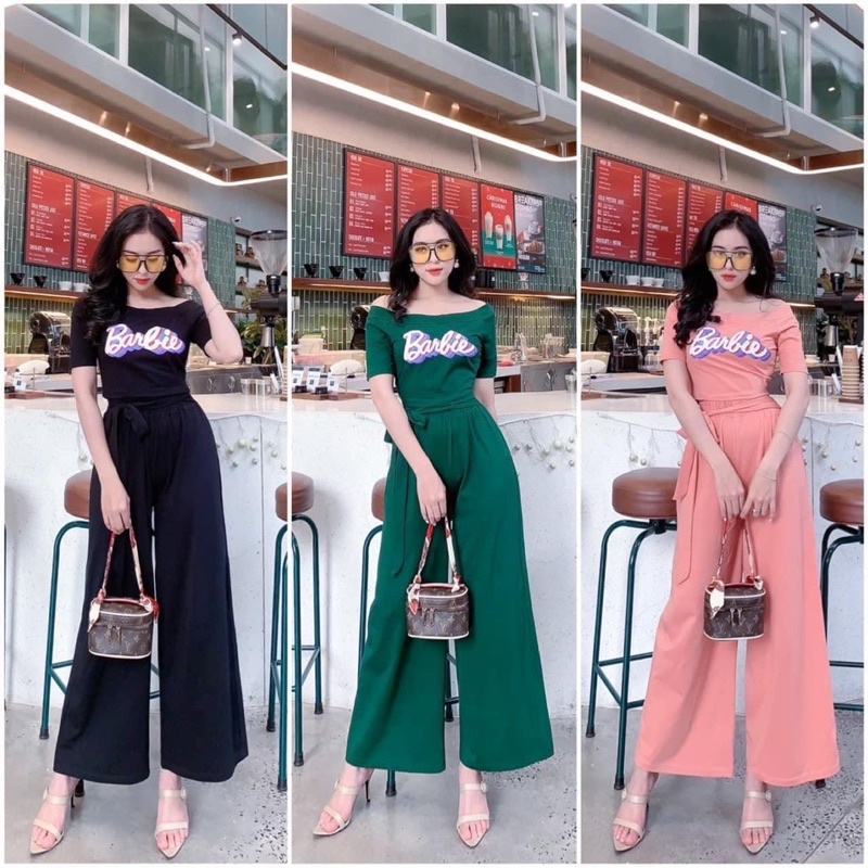 SET BỘ BARBIE NGANG VAI QUẦN ỐNG XUÔNG