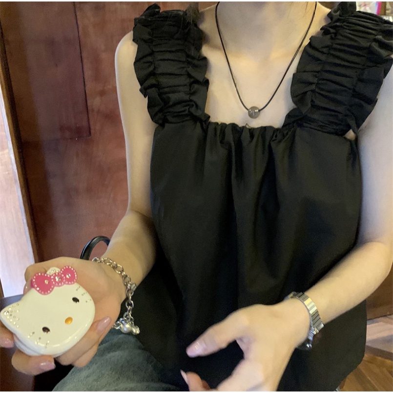 Áo Hai Dây Giảm Giá Họa Tiết Dễ Thương Dành Cho Nữ