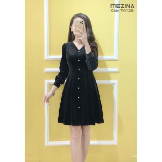 Váy nhung đính khuy ngọc tkv1296 - leeza