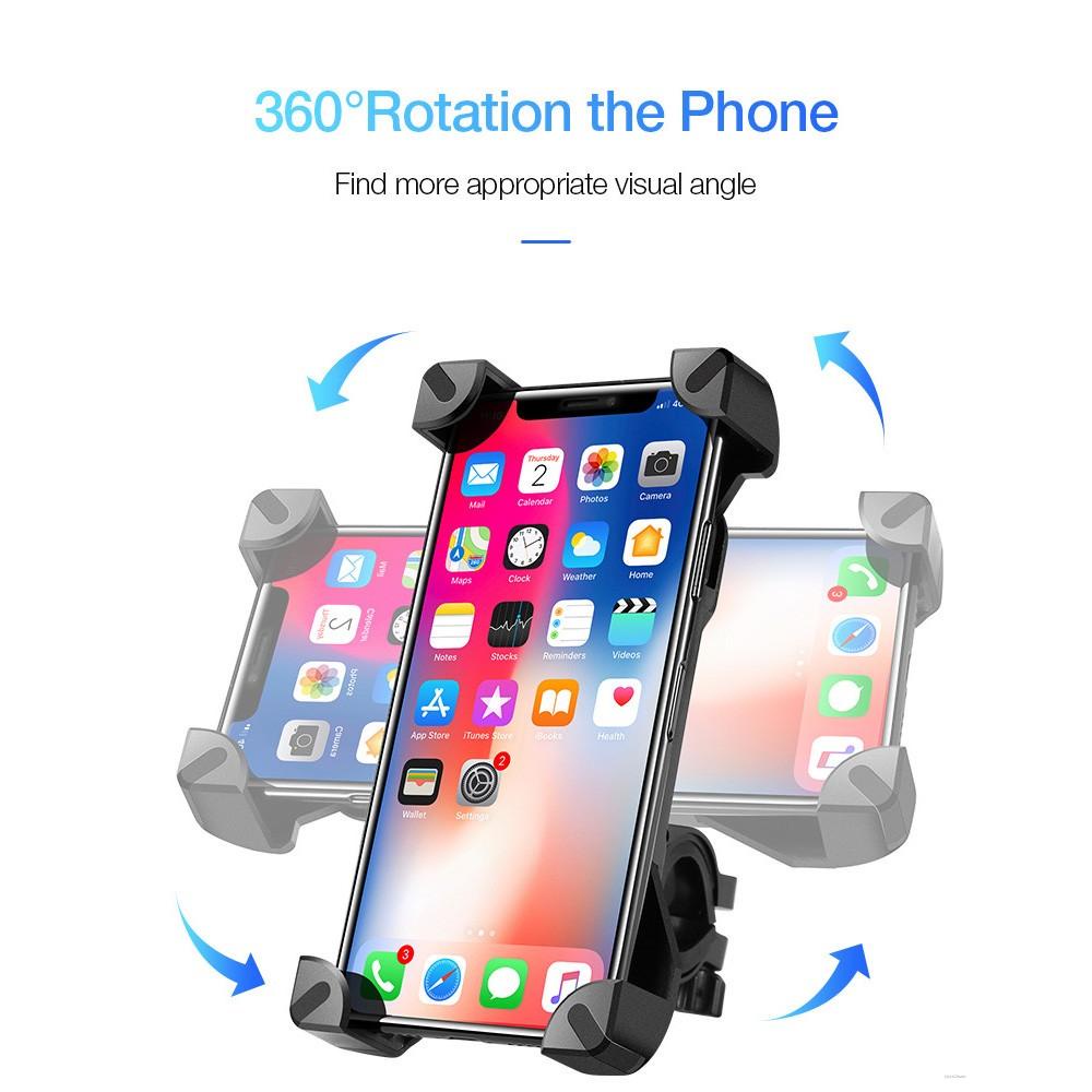 Anti Shake 360-degree Rotation Adjustable Smartphone Mount Bracket Universal Bicycle Holder Bike Handlebar Mobile Phone Holder S coldwind.vn