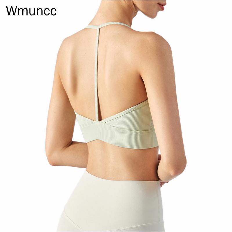 Áo Ngực Thể Thao Chống Sốc Có Miếng Lót Ngực Dáng Chữ T Thời Trang Mùa Hè Cho Nữ