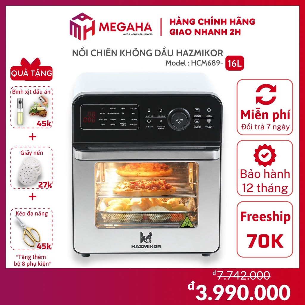 Nồi chiên không dầu 16L Hazmikor HCM689 - MEGAHA