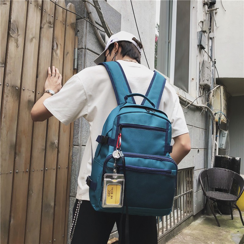 balo canvas túi phối lưới