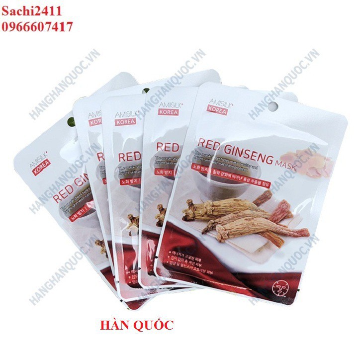 Mặt nạ hồng sâm amisilk Hàn Quốc Date 2023💖 FREE SHIP 💖 mặt nạ dưỡng da hồng sâm