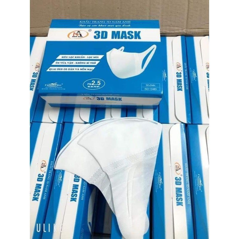 Hộp 50 Chiếc Khẩu Trang 3D Mask Nam Anh Farmapro