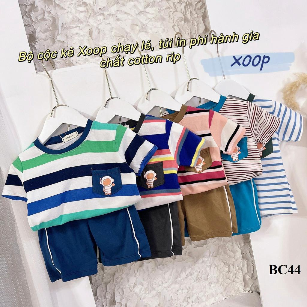 Bộ cộc tay cotton rip - Bộ cộc tay XOOP  phi hành gia  quần lé cho bé  BC44