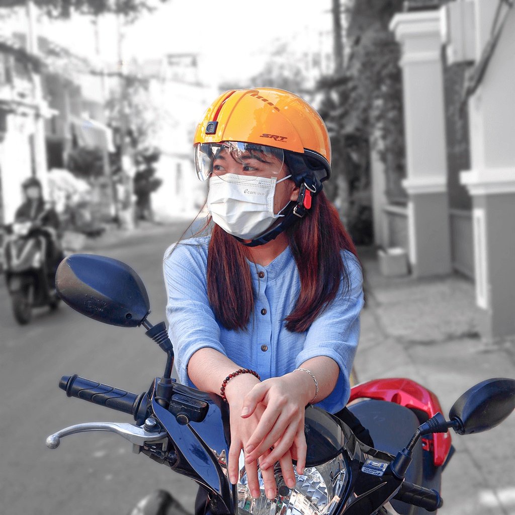 Mũ bảo hiểm nửa đầu kính âm SRT kính chắn gió, chống tia uv