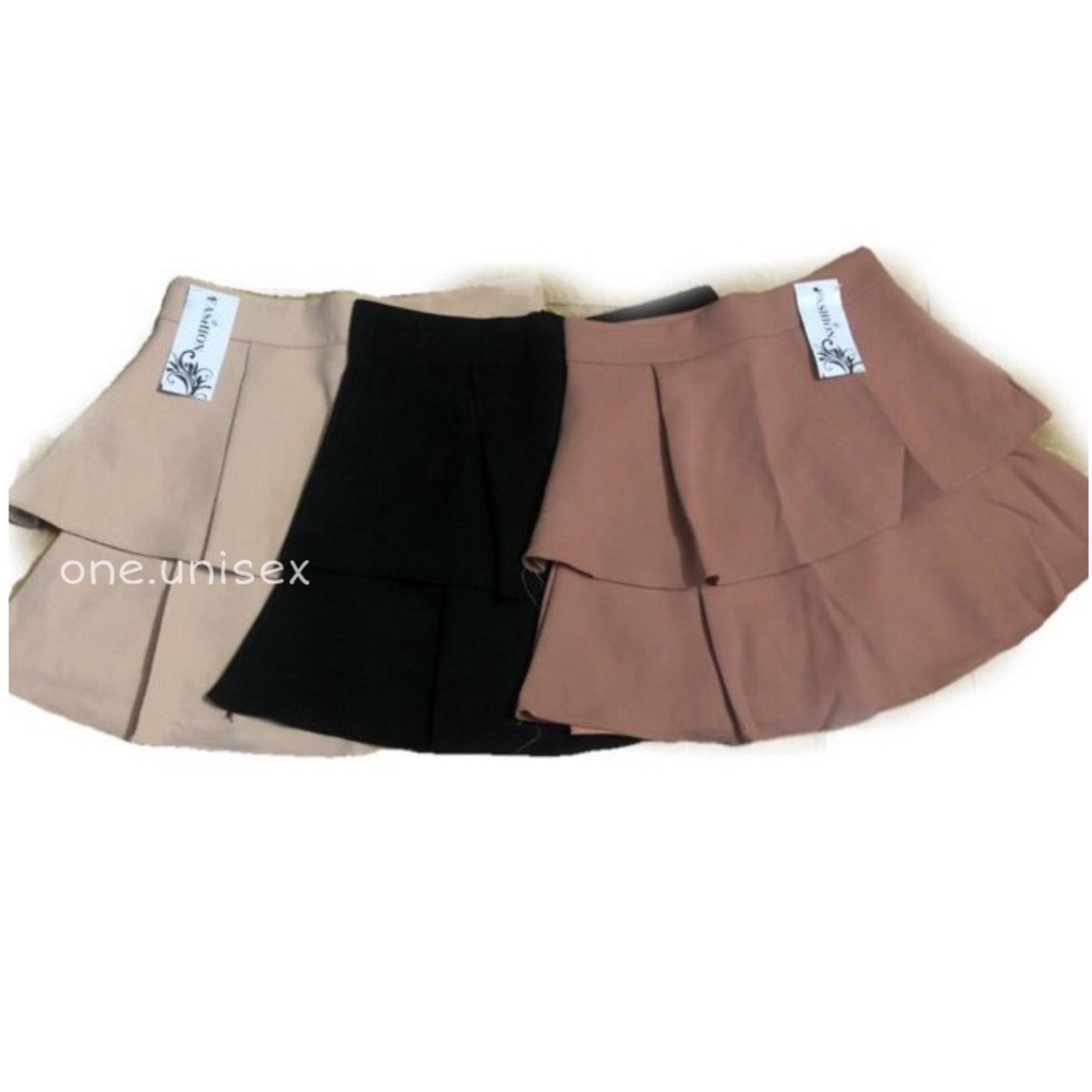 Chân váy ngắn xòe hai tầng tuyết mưa