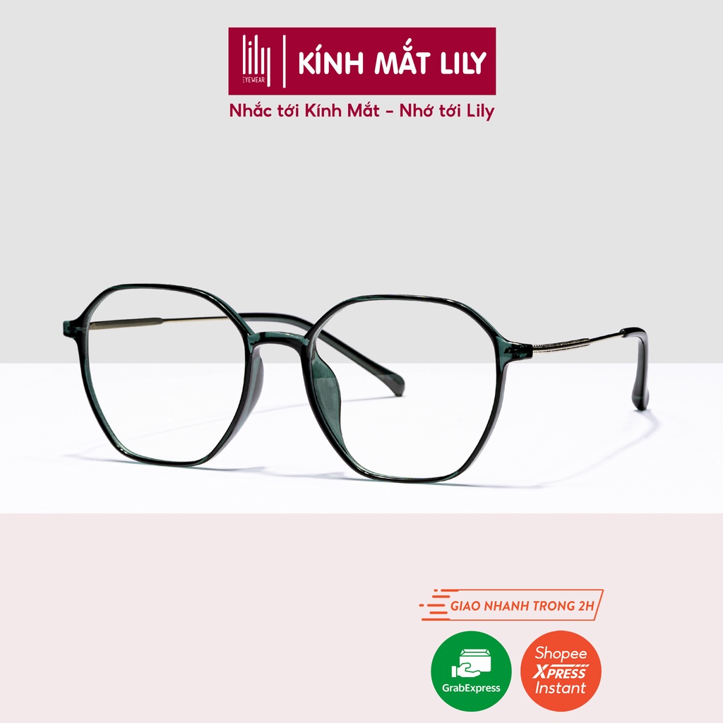 Kính cận vuông nam nữ LILYEYEWEAR chất liệu nhựa thanh mảnh nhẹ nhàng màu sắc thời trang 7178