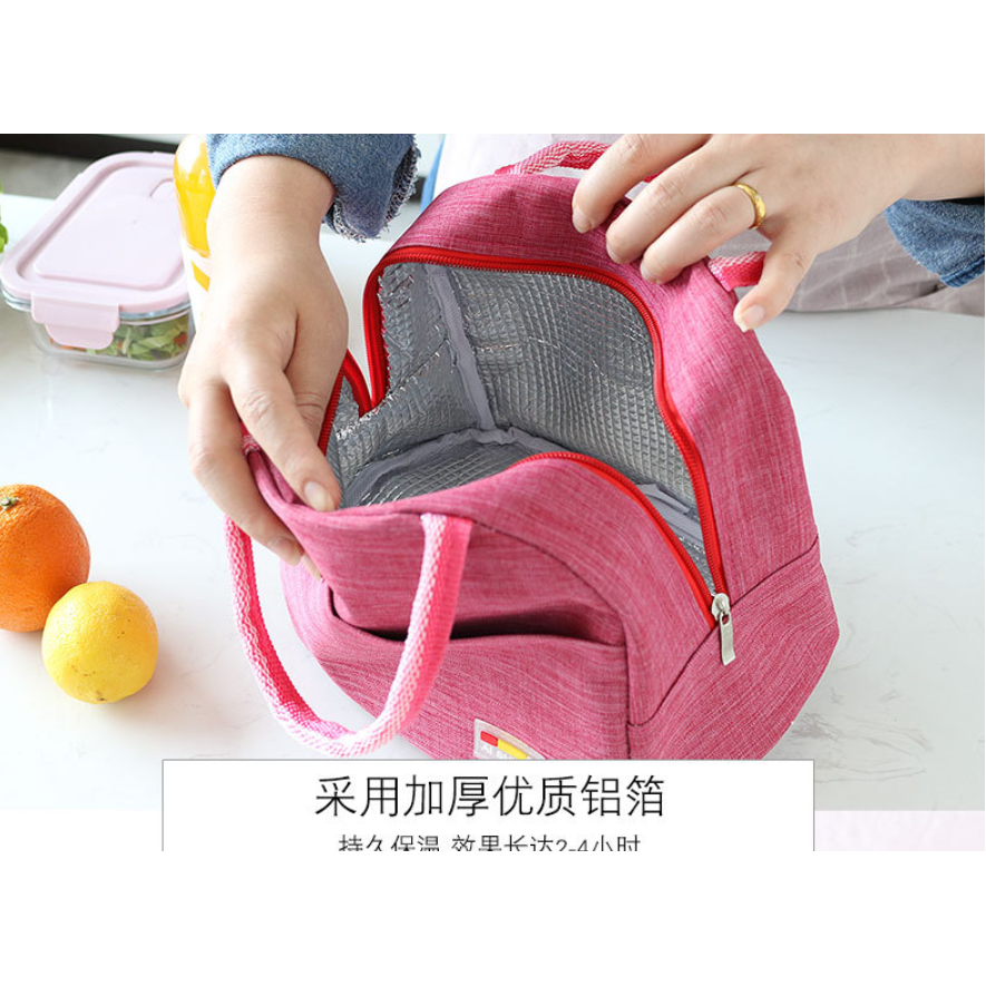 Túi đựng đồ ăn trưa cách nhiệt sức chứa lớn thiết kế đơn giản dễ mang theo khi đi cắm trại