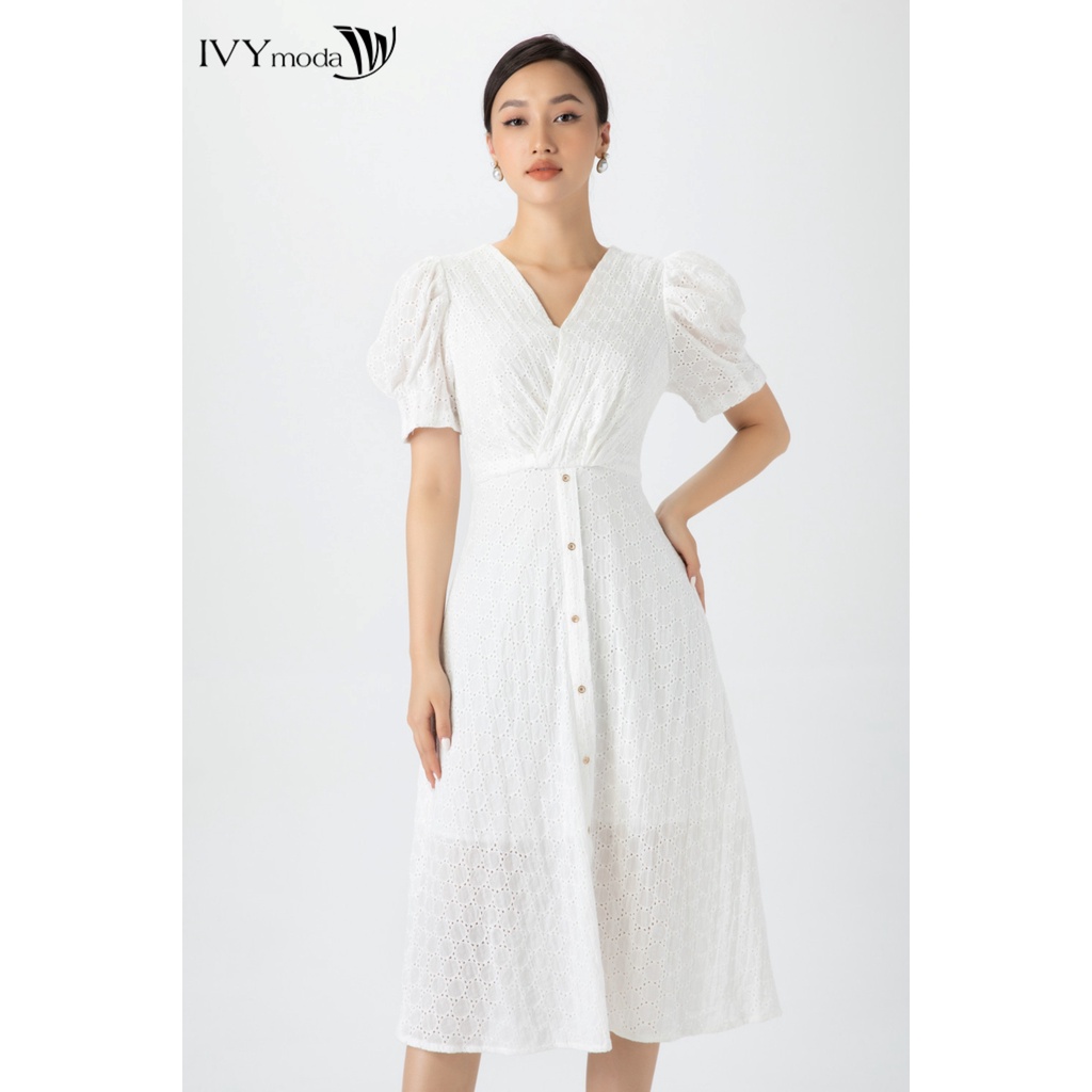 Đầm thô chữ A 2 lớp IVY moda MS 48M6520
