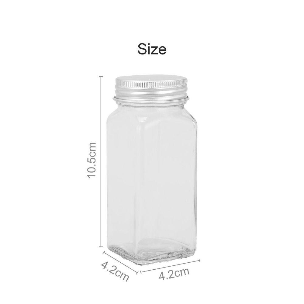 KUNHEV Hộp Thủy Tinh 120ML Hình Vuông Đựng Gia Vị Tiện Dụng Cho Nhà Bếp