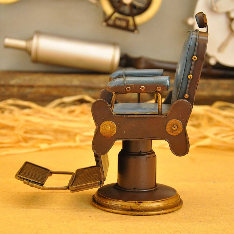 Mô Hình Ghế Cắt Tóc Bằng Thiếc Sáng Tạo Trang Trí Nội Thất