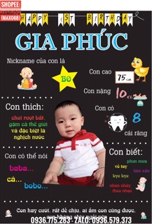 Bảng 12 tháng sinh nhật cho bé