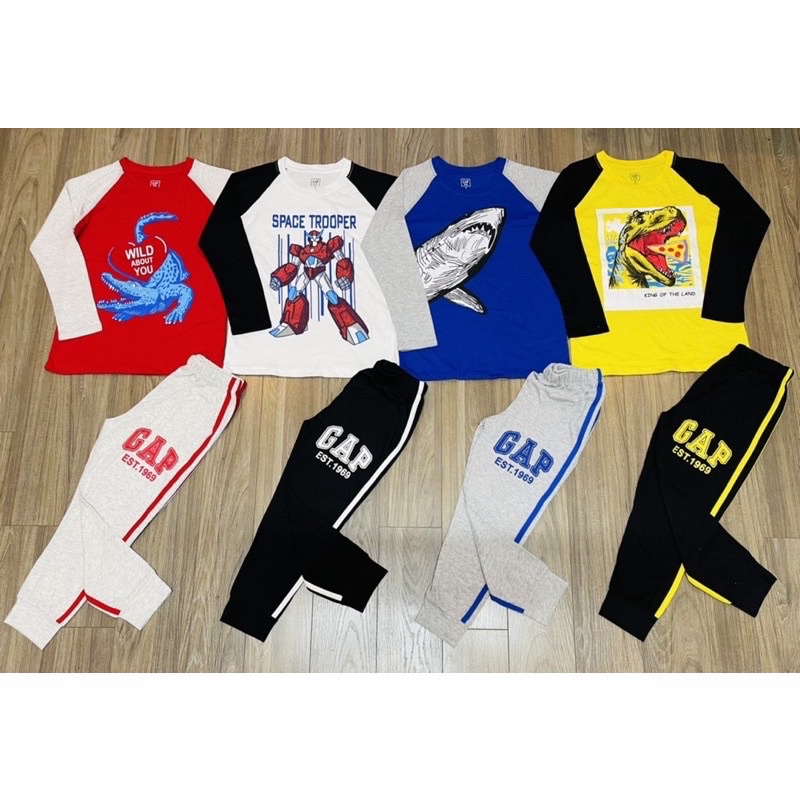 Bộ dài tay bé trai Palace chất cotton 100% size đại 23-58kg mặc thu đông