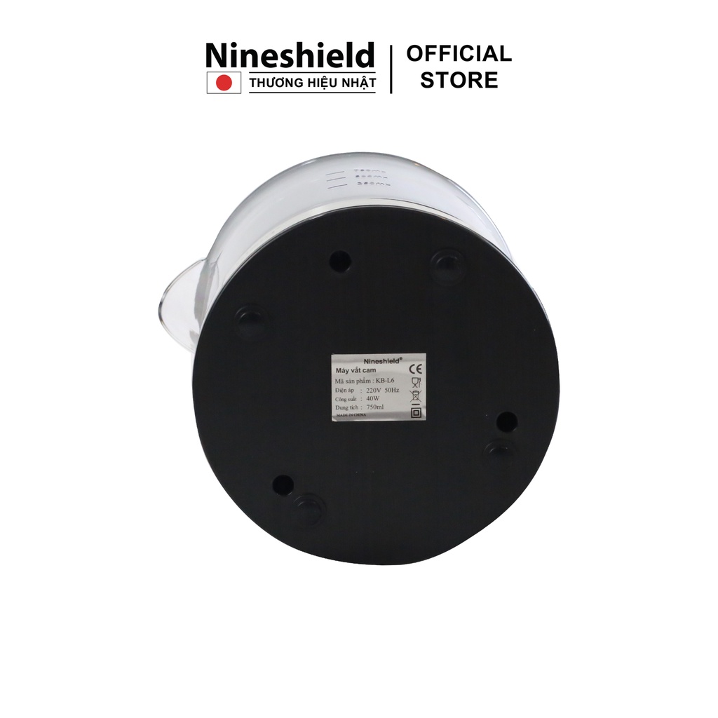 Máy vắt cam tự bỏ hạt Nineshield KB L6 - Máy ép trái cây nhỏ gọn tiện dụng - Viền inox sang trọng - Hàng chính hãng