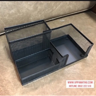 CẮM BÚT LƯỚI SẮT 3 NGĂN (10x20x10,5cm)