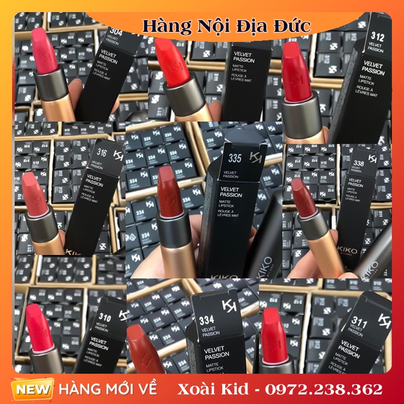 (SALE) Son Kiko Velvet Passion Matte - Full màu Đủ Bill tại Đức