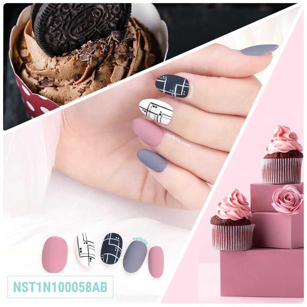 Móng úp thiết kế by NAILSTIK, màu color, form móng bầu, ngắn/dài,  058