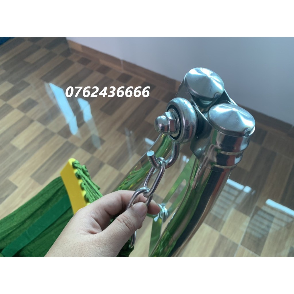 Võng xếp cao cấp Thiên Hương khung inox