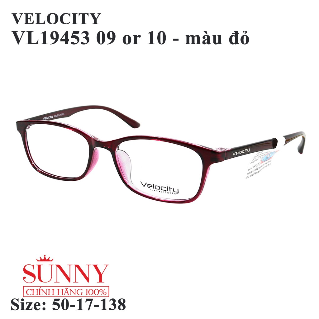 VL19453 nhiều màu - Gọng kính Velocity chính hãng, sp từ chất liệu nhựa dẻo, mang cực nhẹ