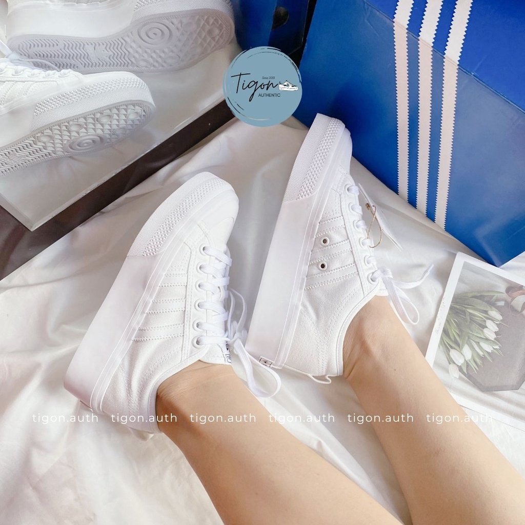 Giày Thể Thao Trắng Adidas Chính Hãng,  Giày Thể Thao Nữ Adida Nizza Platform