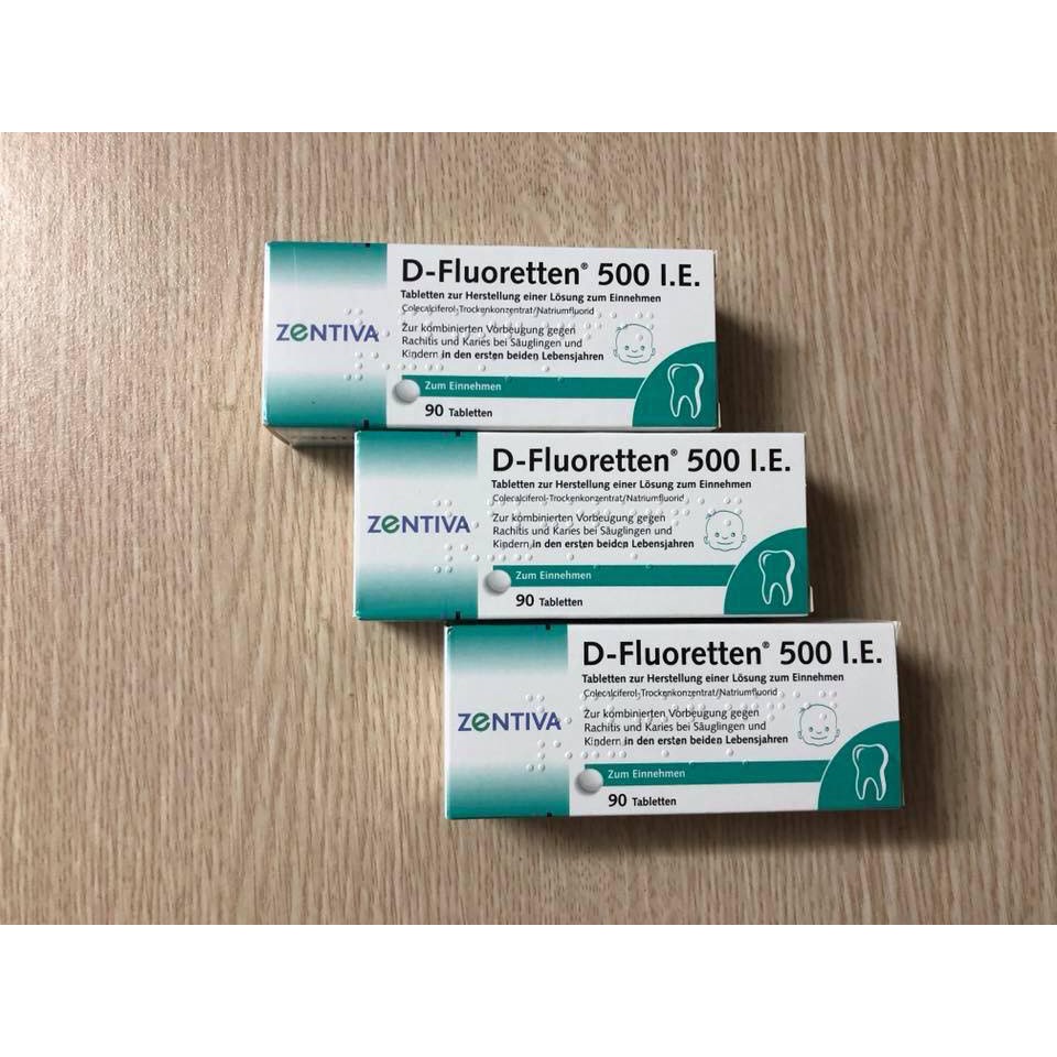 Vitamin D-Fluoretten 500 IE 90 viên, Đức