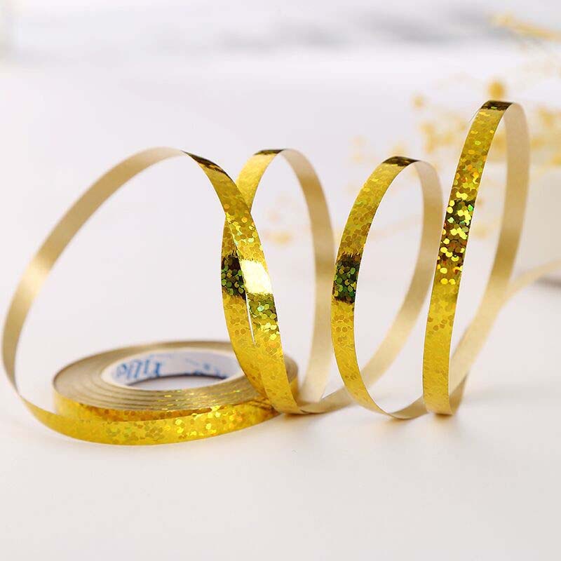 Cuộn dây ruy băng màu lấp lánh dài 10m trang trí tiệc tiện dụng