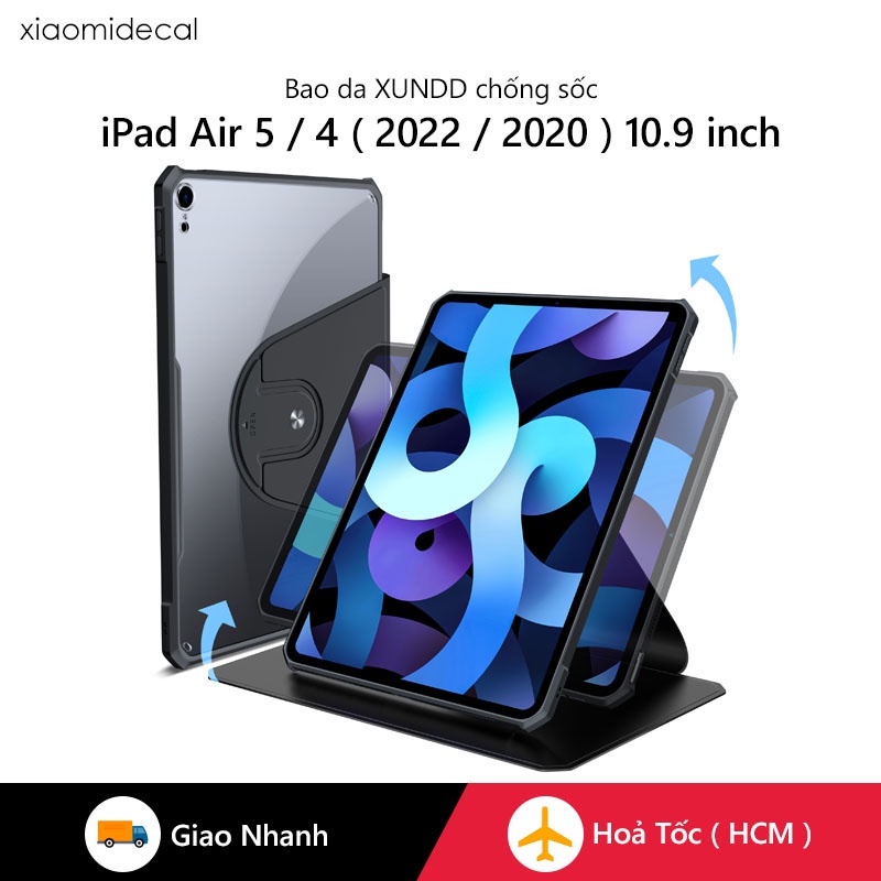 Ốp lưng đa năng XUNDD iPad Air 5 / 4 ( 2022 / 2020 ) 10.9 inch Chống trầy, Chống sốc, Viền TPU, Xoay 360 độ