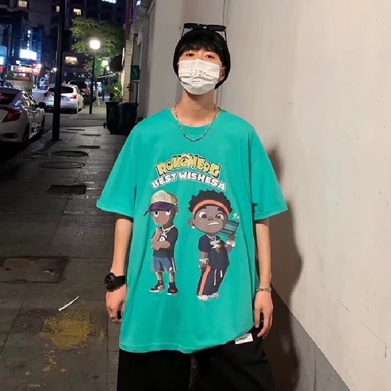 Áo Thun Tay Ngắn Dáng Rộng In Chữ Phong Cách Nhật Bản Thời Trang Cho Nam Và Nữ Size M-8XL