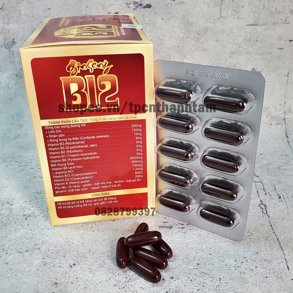 Vitamin tổng hợp 12B GINSENG tăng sức đề kháng, bồi bổ cơ thể- Hộp 100 viên | BigBuy360 - bigbuy360.vn
