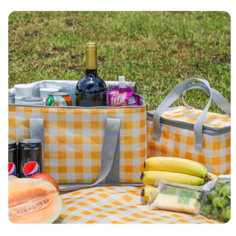 Giỏ vải đựng đồ đi picnic, dã ngoại ngoài trời giữ nhiệt chất liệu oxford chống nước