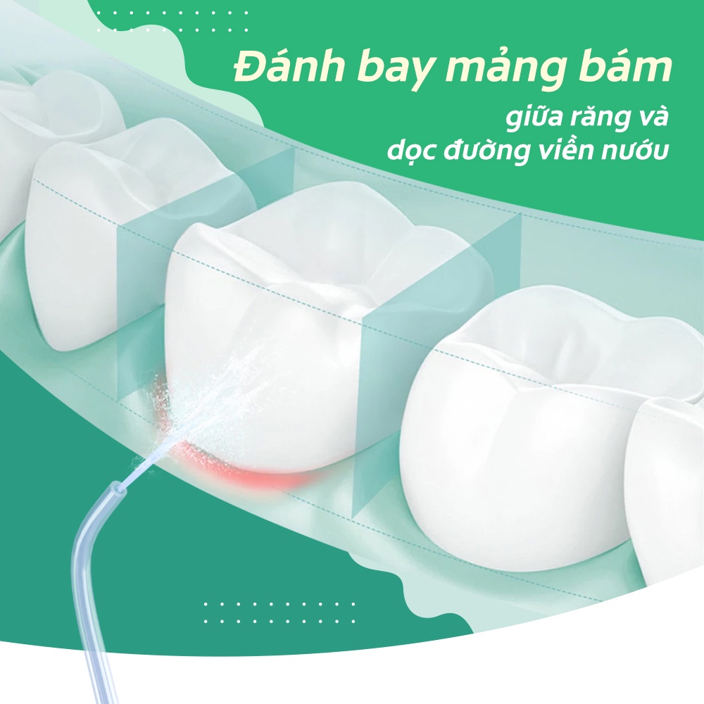 Máy tăm nước Colgate cầm tay chống nước IPX7 trắng sáng răng Màu Hồng và Xanh bạc hà