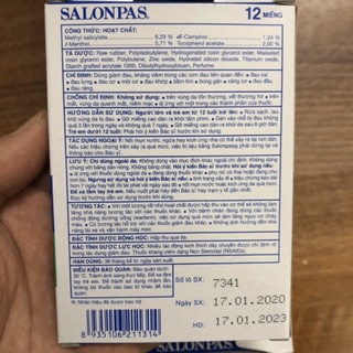 Miếng dán giảm đau SALONPAS