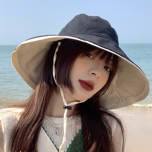 Nón Vành Rộng Chống Tia Uv Có Viền Trong Suốt Thời Trang