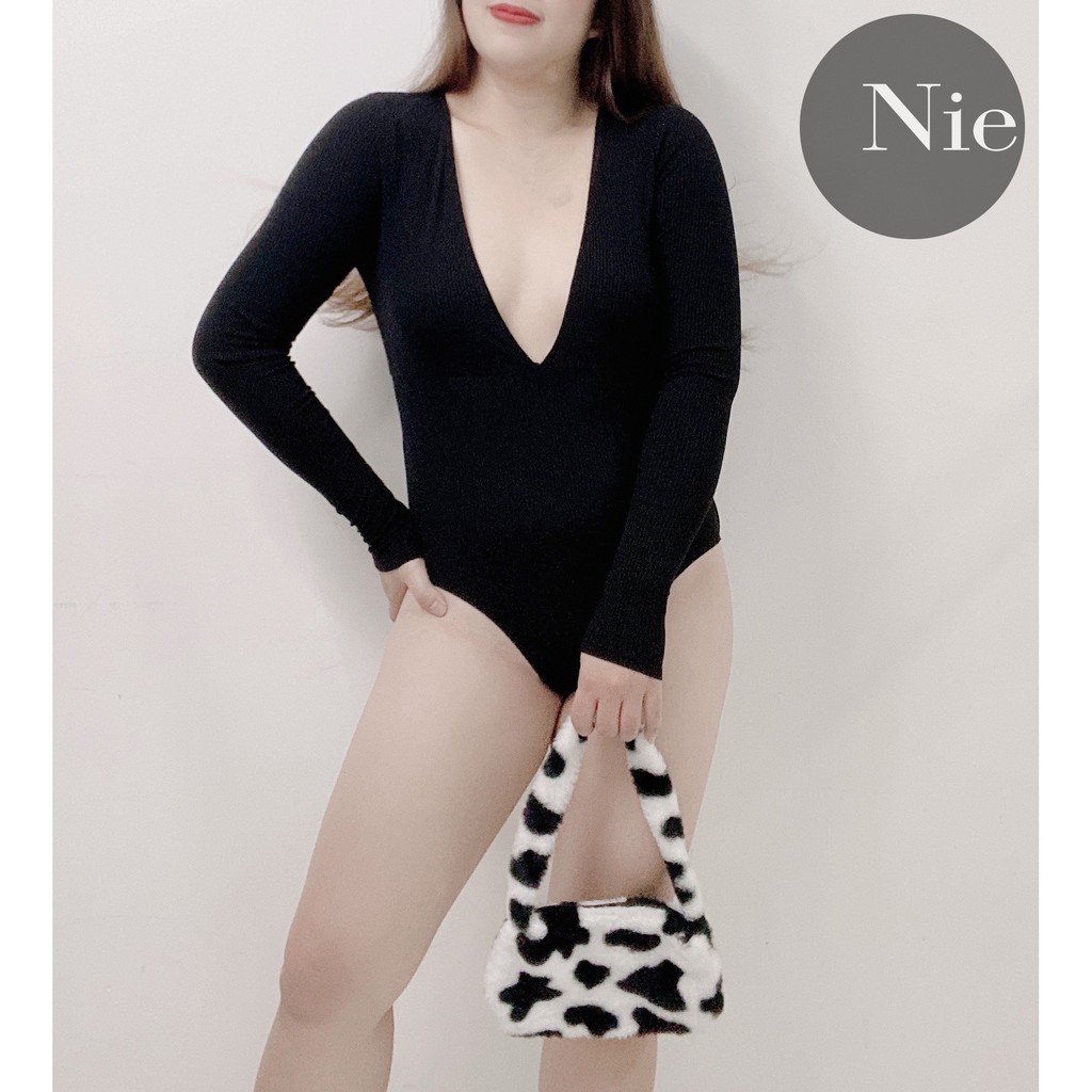 [XUẤT XỊN] Bodysuit tay dài cổ xẻ quyến rũ ngây ngất💘 | BigBuy360 - bigbuy360.vn