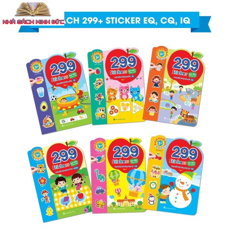 Sách - Combo 6 cuốn 299 sticker bóc dán thông minh phát triển IQ EQ CQ