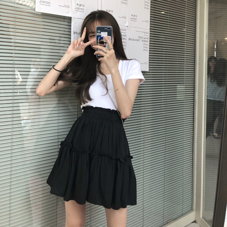 Chân váy xòe ngắn KA Closet KÈM QUẦN TRONG, hàng 2 lớp cạp chạy kansai đẹp | BigBuy360 - bigbuy360.vn