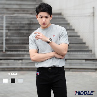Áo thun nam form rộng tay ngắn BASIC, áo phông nam không cổ HIDDLE 810205