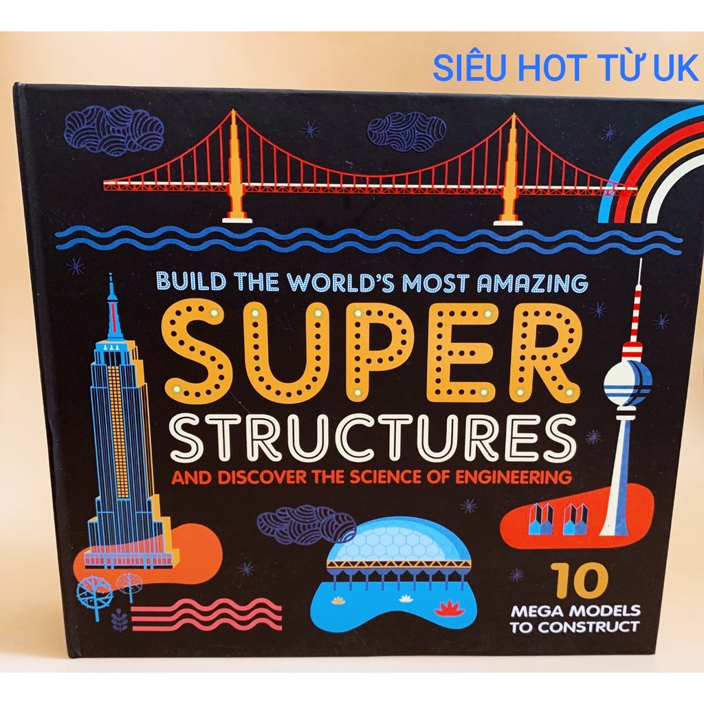 (đồ chơi cao cấp cho bé) HỘP ĐỒ CHƠI MÔ HÌNH SUPER STRUCTURES VỀ CÁC CÔNG TRÌNH KIẾN TRÚC VĨ ĐẠI (cho bé 9+)
