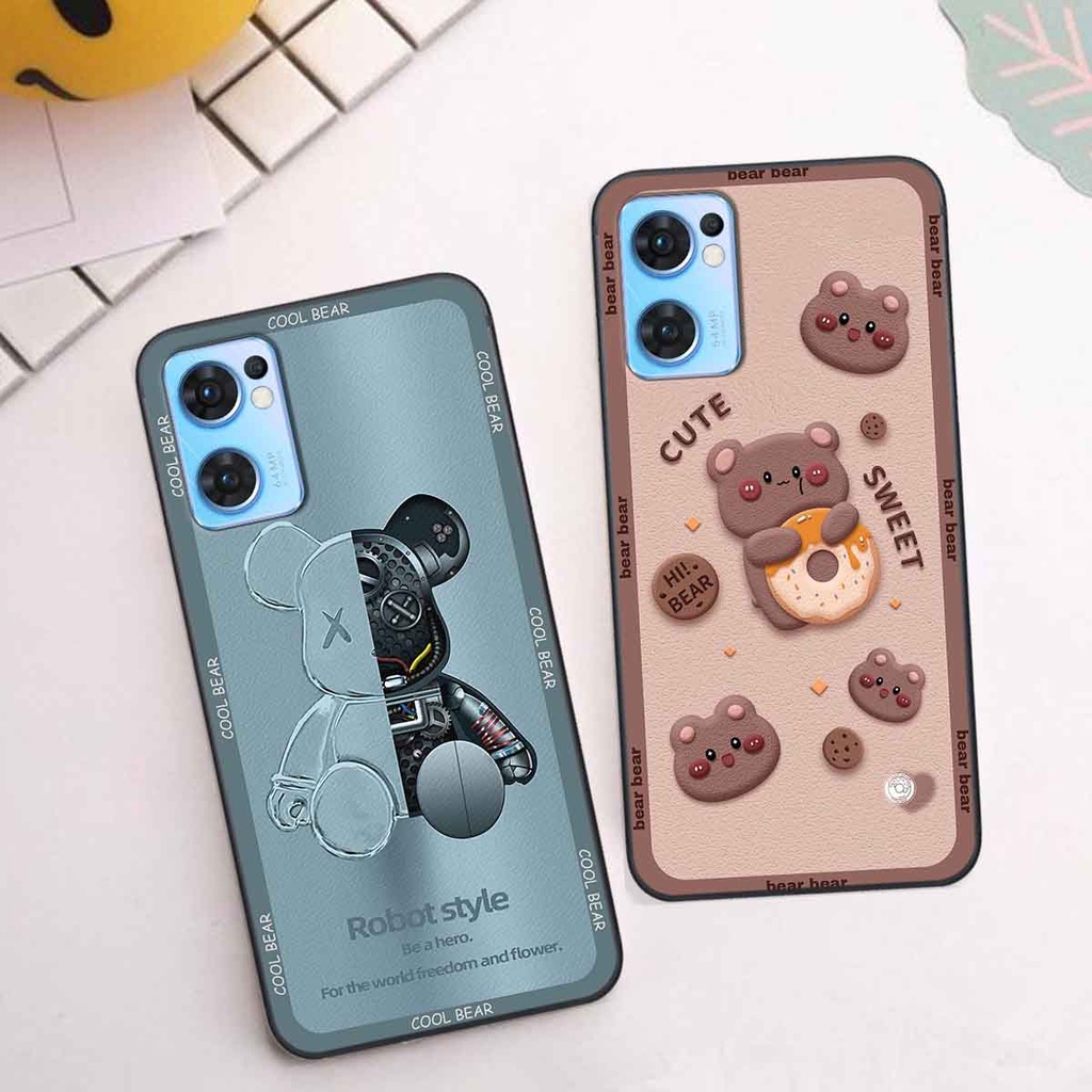 Ốp Oppo Reno7 / Reno7 Z 5G / Reno 7 bear brick, gấu đáng yêu, dễ thương
